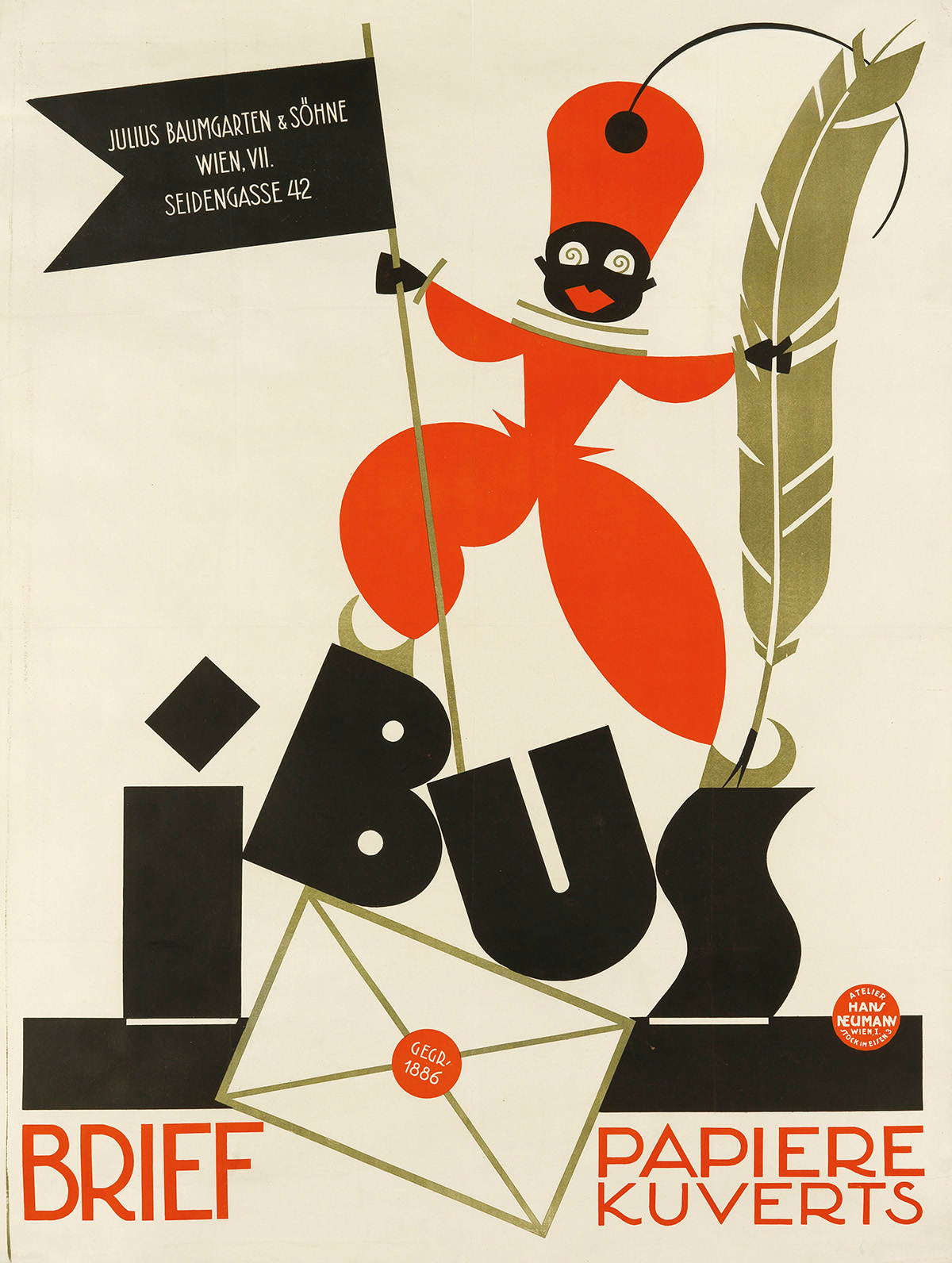 HANS NEUMANN (1888-1960).  IBUS / BRIEF PAPIERE KUVERTS. Circa 1922. 49x36¾ inches, 124½x93¼ cm.